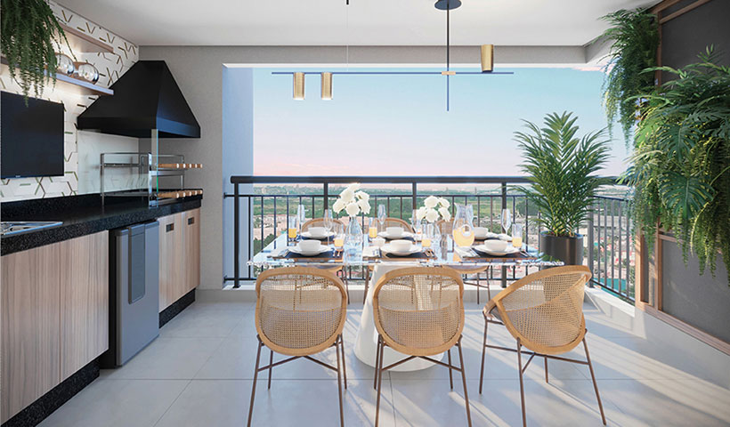 Gran Maia Piazza – terraço do Apto. de 88 m²