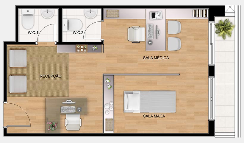 GreenWork – Planta da clínica de estética
