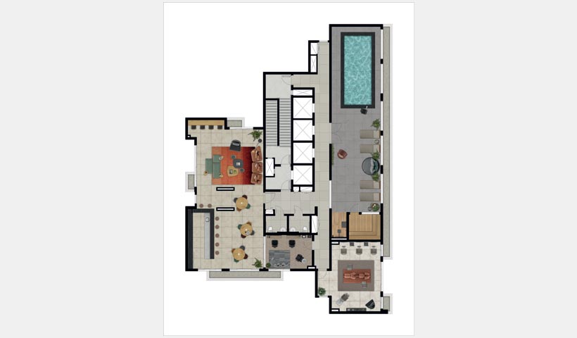 Id Paraíso – Implantação do Pavimento Rooftop