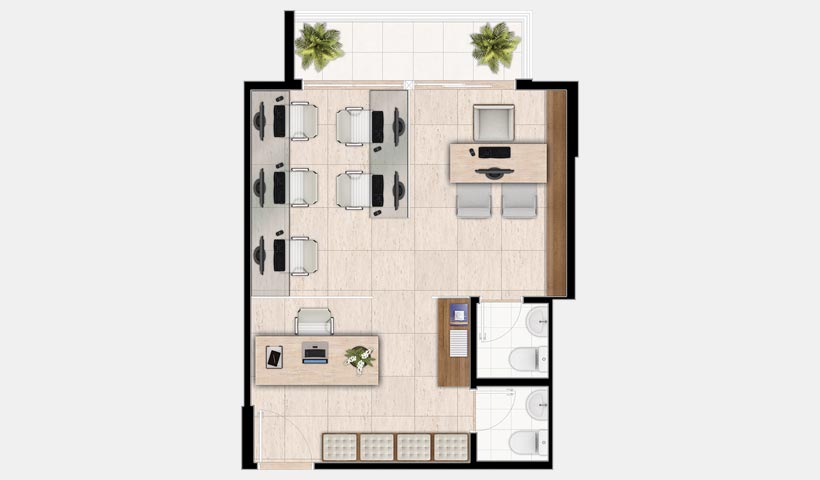 In Design Office – Planta da sala de advocacia