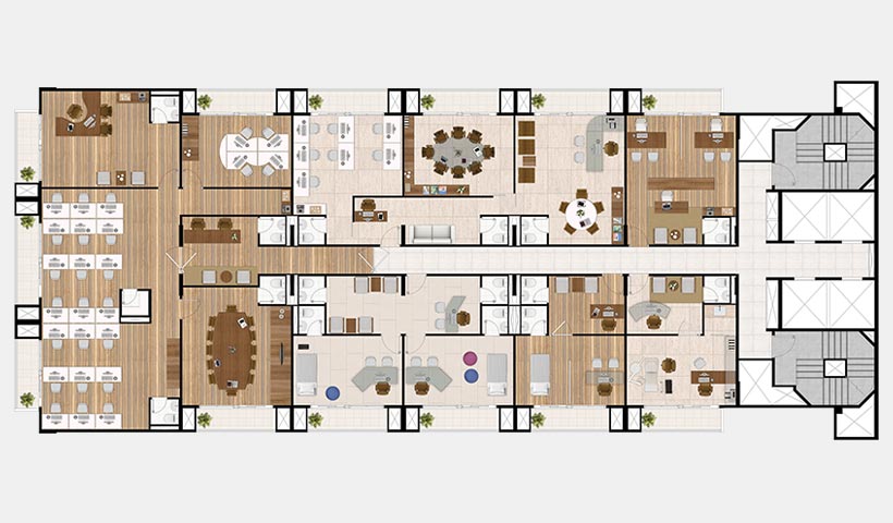 In Design Office – Planta pavimento decorada