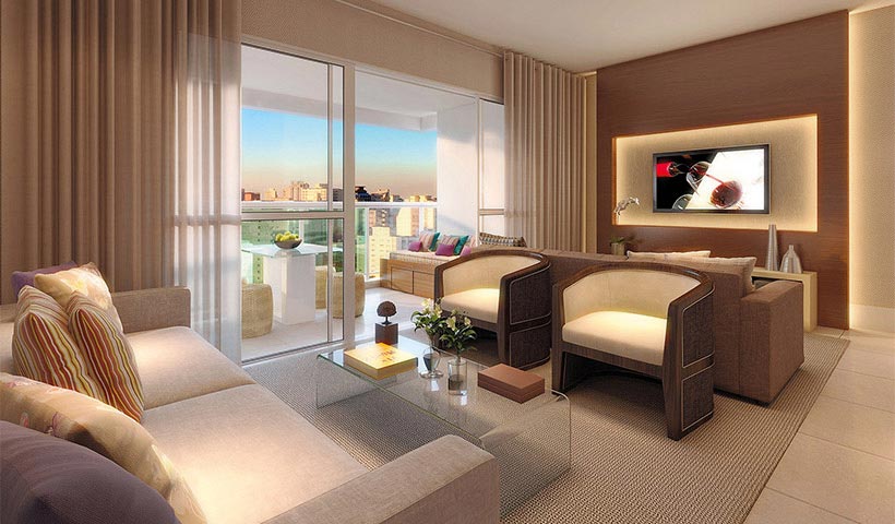 Jardins do Brasil Atlântica – Living de 110 m²
