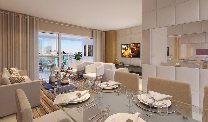 Jardins do Brasil Atlântica – Living de 125 m²