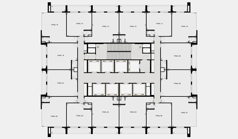Jardins do Brasil Empresarial – Planta pavimento tipo 33 a 664 m²