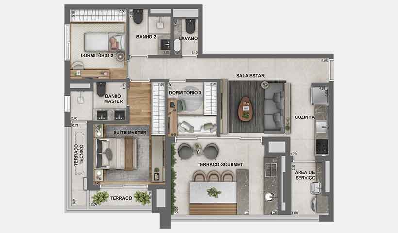 Jota Vila Mariana – Planta Tipo de 96 m²