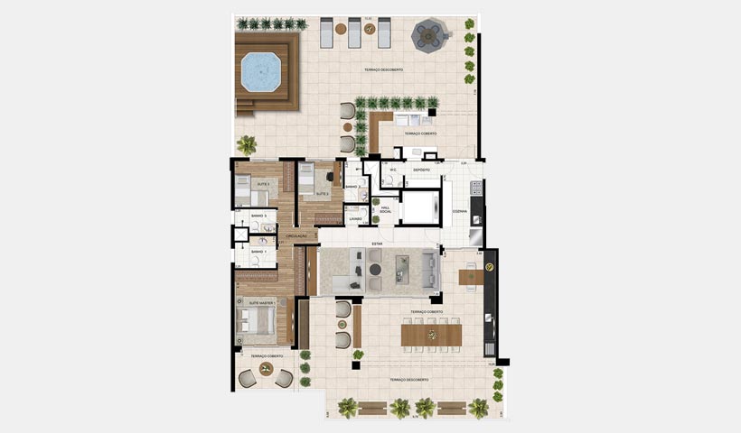 Le Premier Moema – Planta de 307 m²