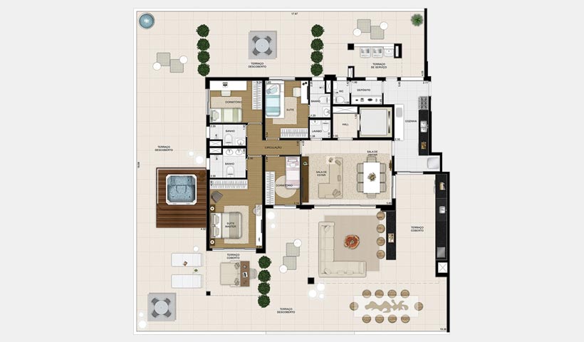 Le Premier Paraíso – Planta garden 394 m²