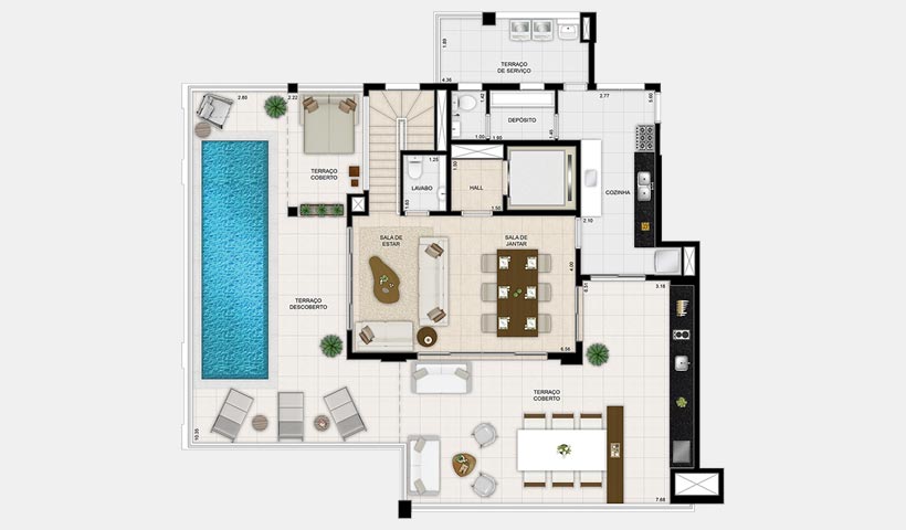 Le Premier Paraíso – Planta inferior duplex 332 m²