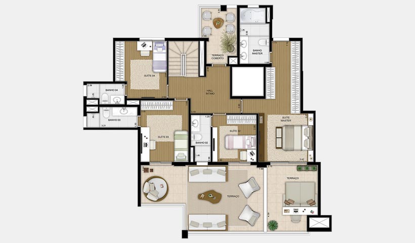 Le Premier Paraíso – Planta superior duplex 332 m²