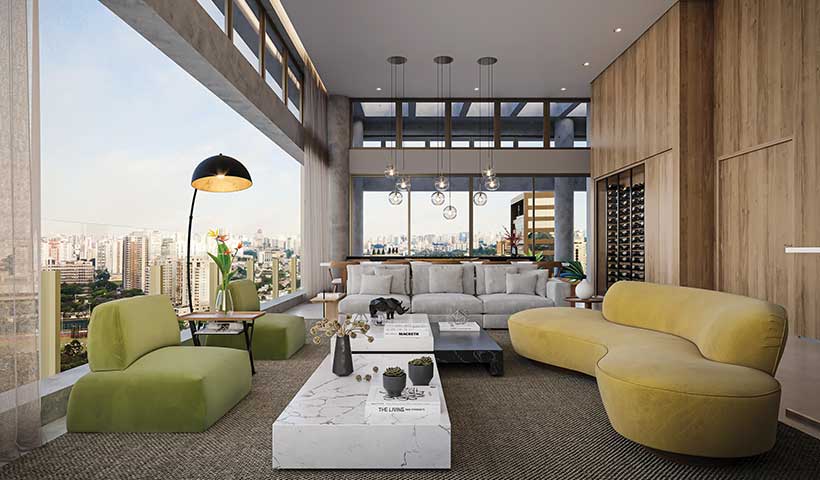 Park Avenue – Living do Apto. de 387 m²