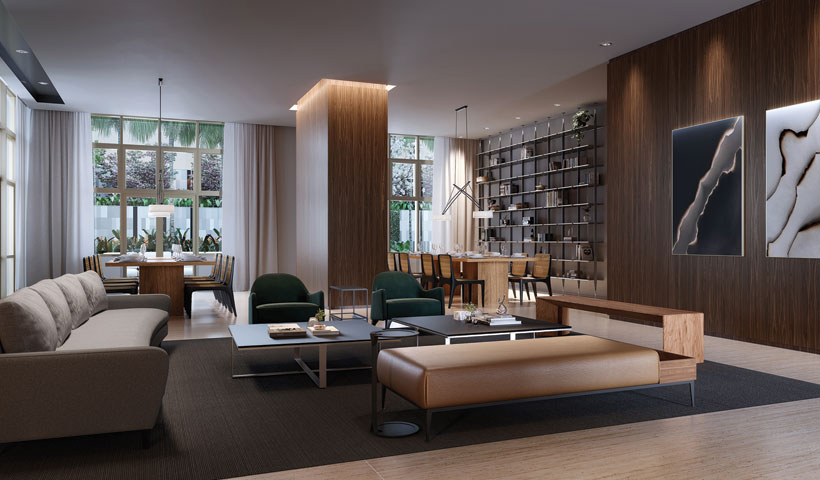 Pátrio Ibirapuera - Perspectiva Ilustrada do Salão de Festas