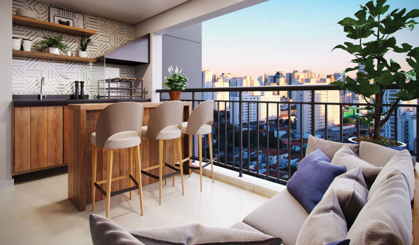 Reserva JB - Living do Terraço do Apto. Tipo de 83 m²