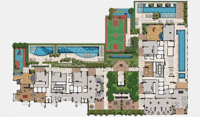 Reserva JB – Implantação Superior do 5º pav. - Lazer