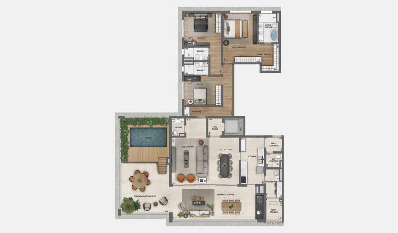 Lindenberg Alto de Pinheiros – Planta Penthouse 1 – 3 Suítes