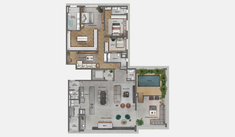 Lindenberg Alto de Pinheiros – Planta Penthouse 2 – 3 Suítes
