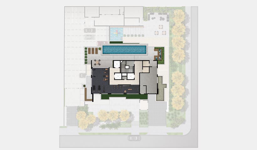 Sky House – Implantação do lazer cobertura