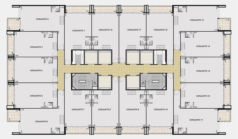 Trend Paulista – Planta do pavimento tipo