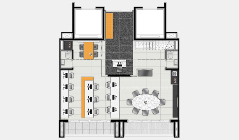Trend Paulista – Planta tipo decorada - Pav. inferior da agência