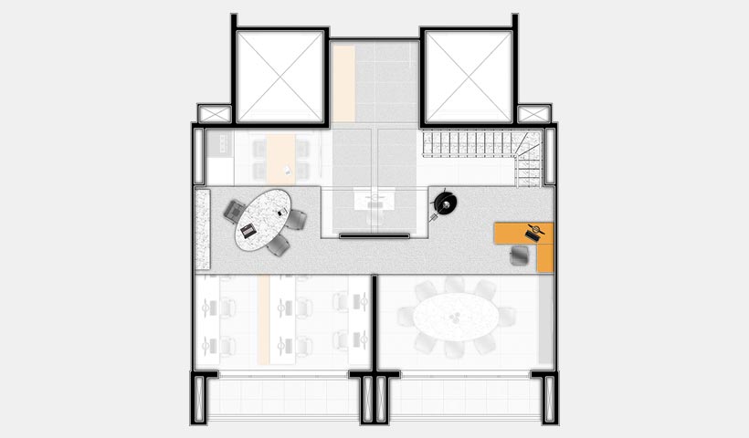 Trend Paulista – Planta tipo decorada - Pav. superior da agência
