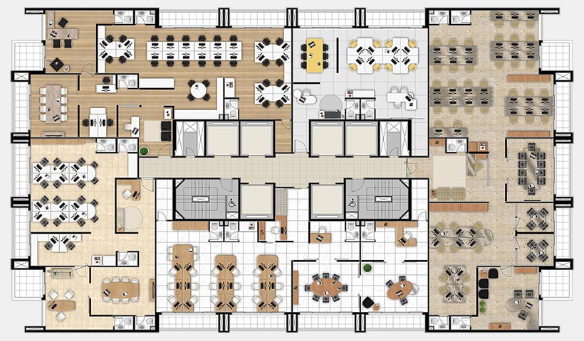 Trend Paulista – Planta tipo decorada - Pavimento tipo