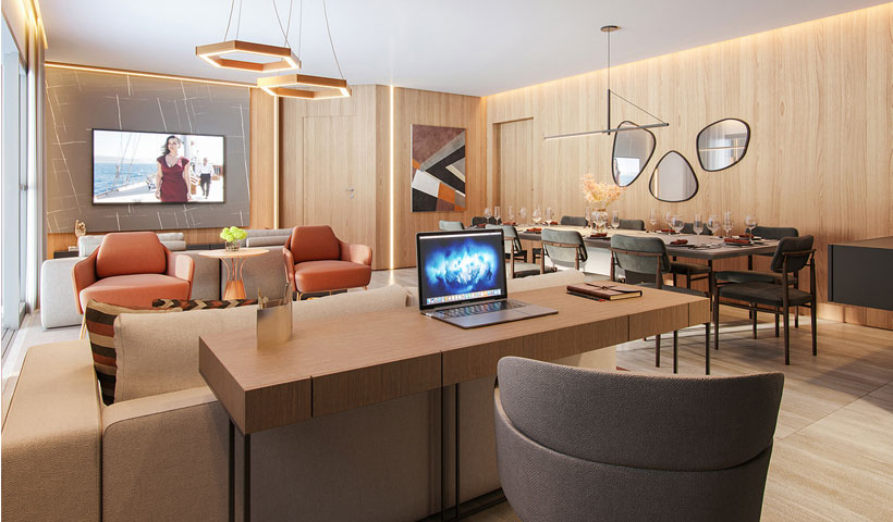 Emerald - Living do Apto. de 132 m²