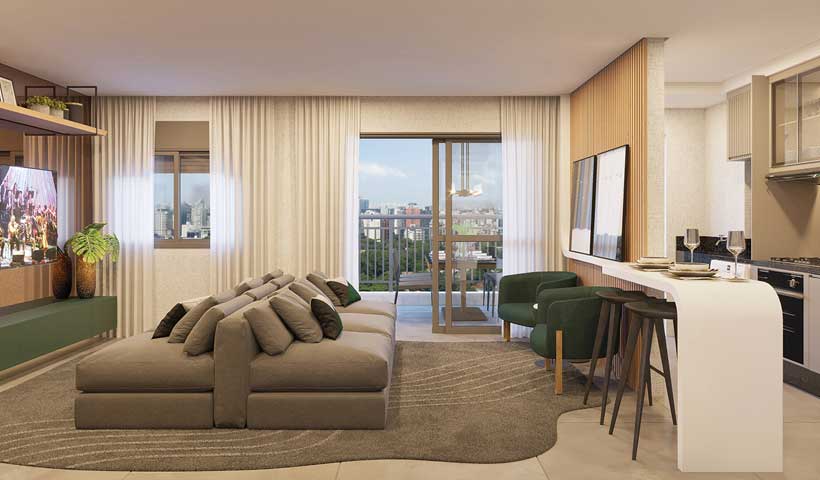 Tourmaline – Living Ampliado do Apto. de 85 m²