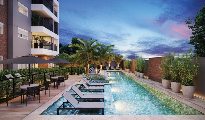 Vivid Perdizes – Perspectiva Ilustrada da Piscina Adulto