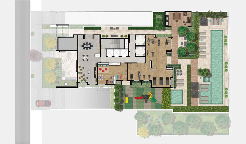 Vivid Perdizes – Implantação Pavimento Lazer