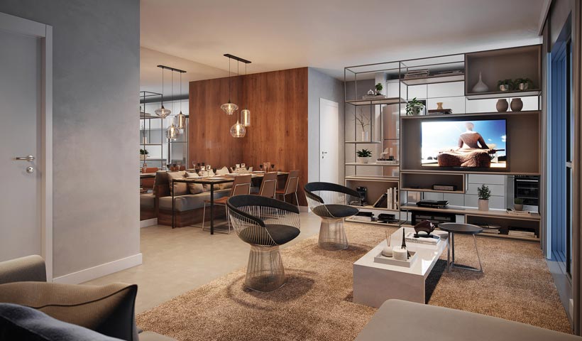 Z. Pinheiros – Living ampliado do apto. de 68 m²