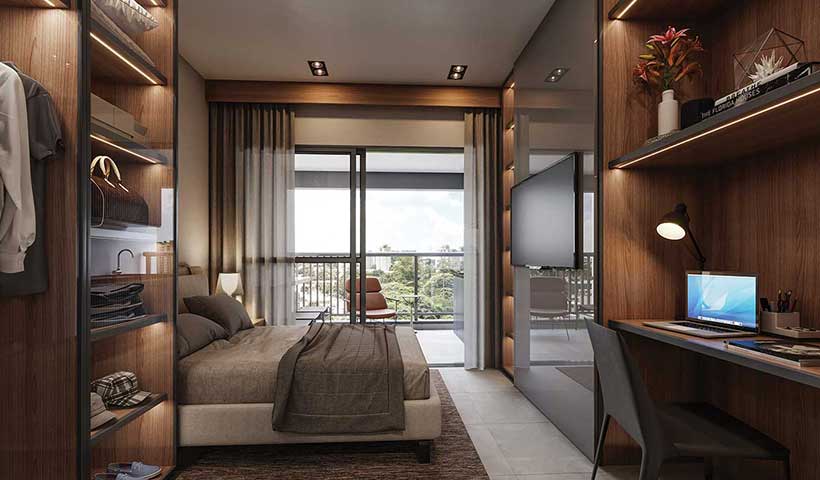 Z Pinheiros – Studio Não Residencial de 30 m² - finais 13 e 15